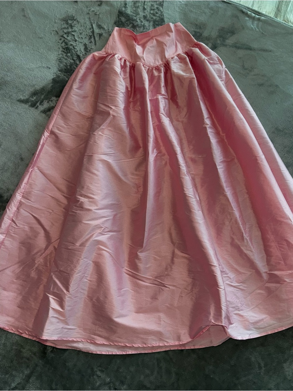 Women's Pink Full Maxi Skirt with High Waist